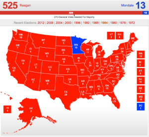 US presidential results 1984 map Photograph: Real Clear Politics
